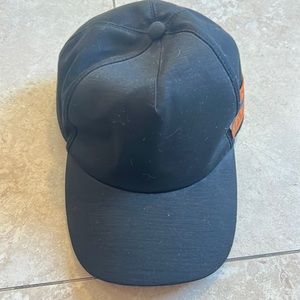 Zegna black hat with brown chestnut logo brand new with tags